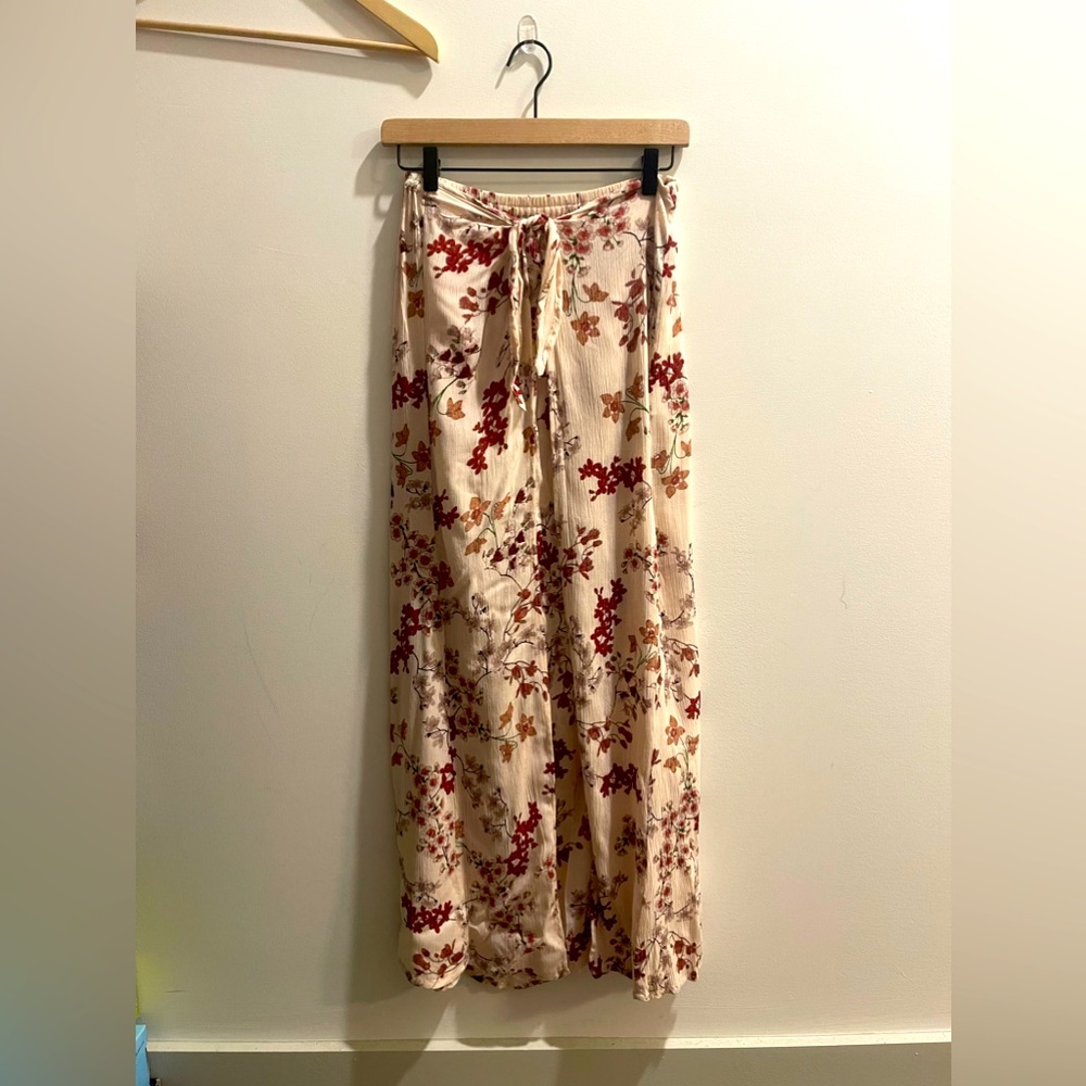 Pink Floral Panel Maxi Skirt XS